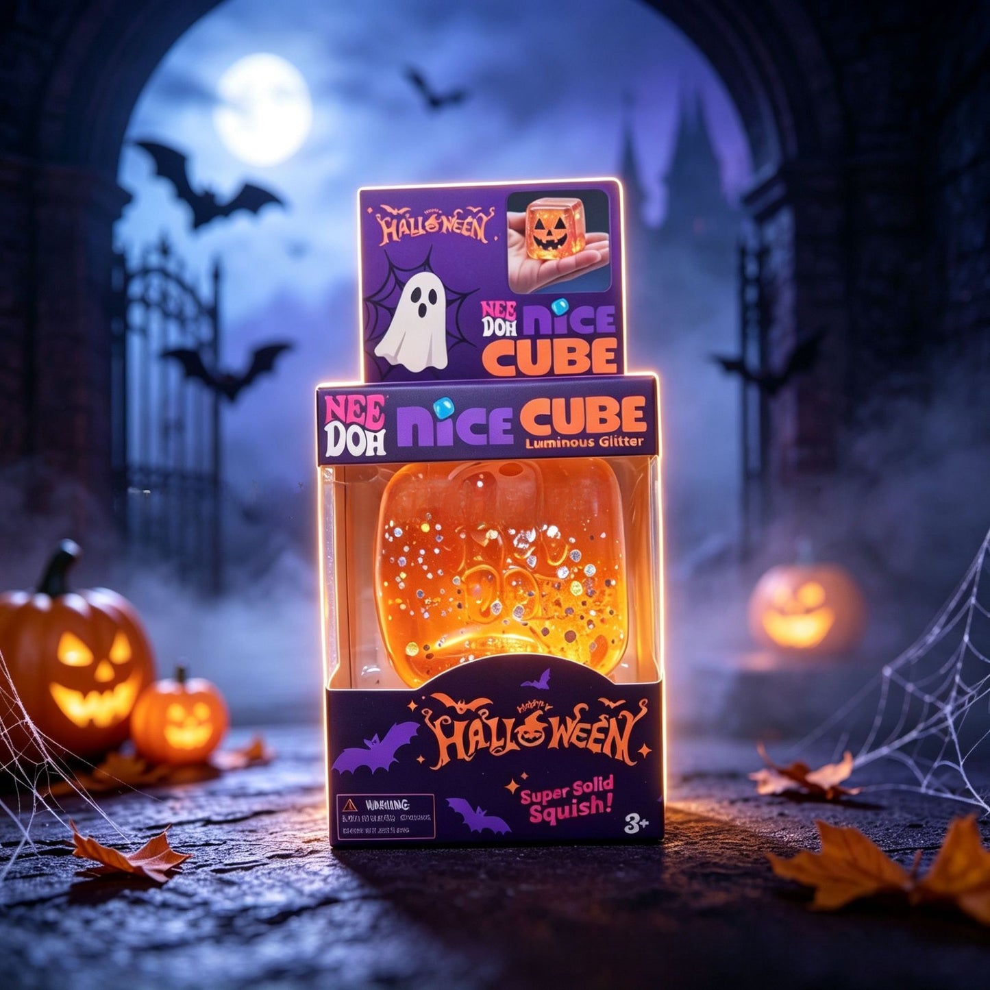 Halloween Ice Cube Squishy Toy Made Of TPR Featuring Luminous Craft, Ideal Stress Relief Toy
