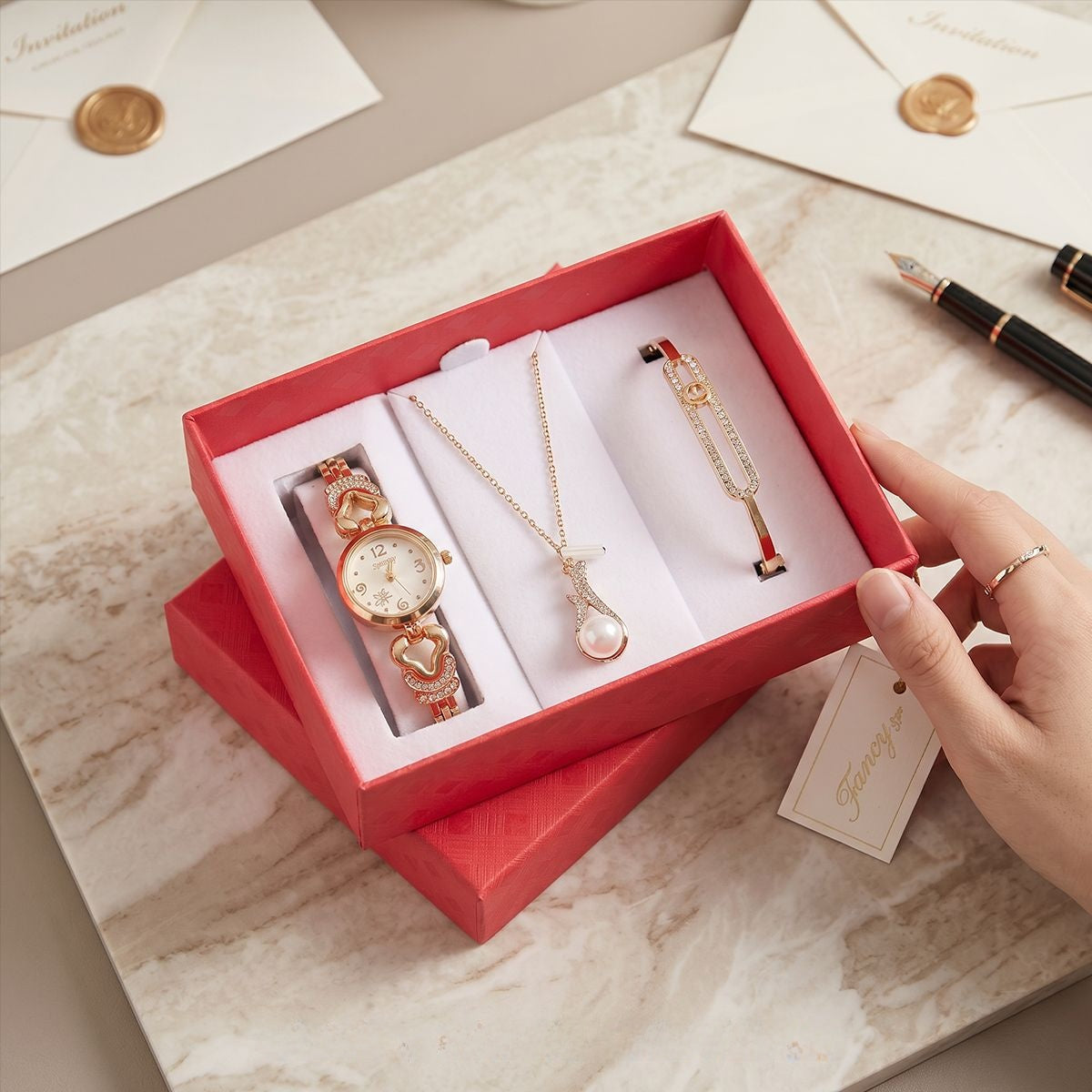 Strap Watch Business Gift Set In Simple Style With Paper Material, Perfect For Valentine's Day And Birthday