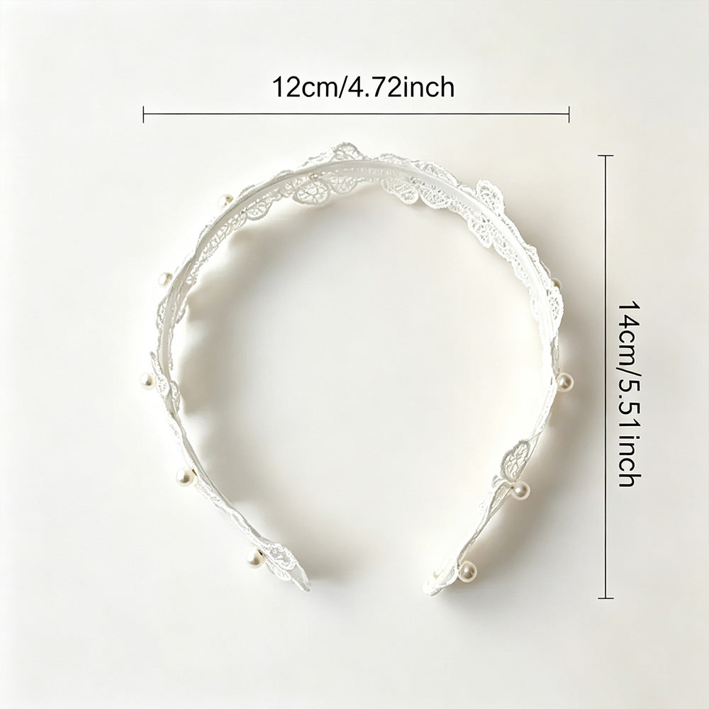 Sweet Flowers Hair Band For Girls In White Cloth, Perfect For Spring & Summer