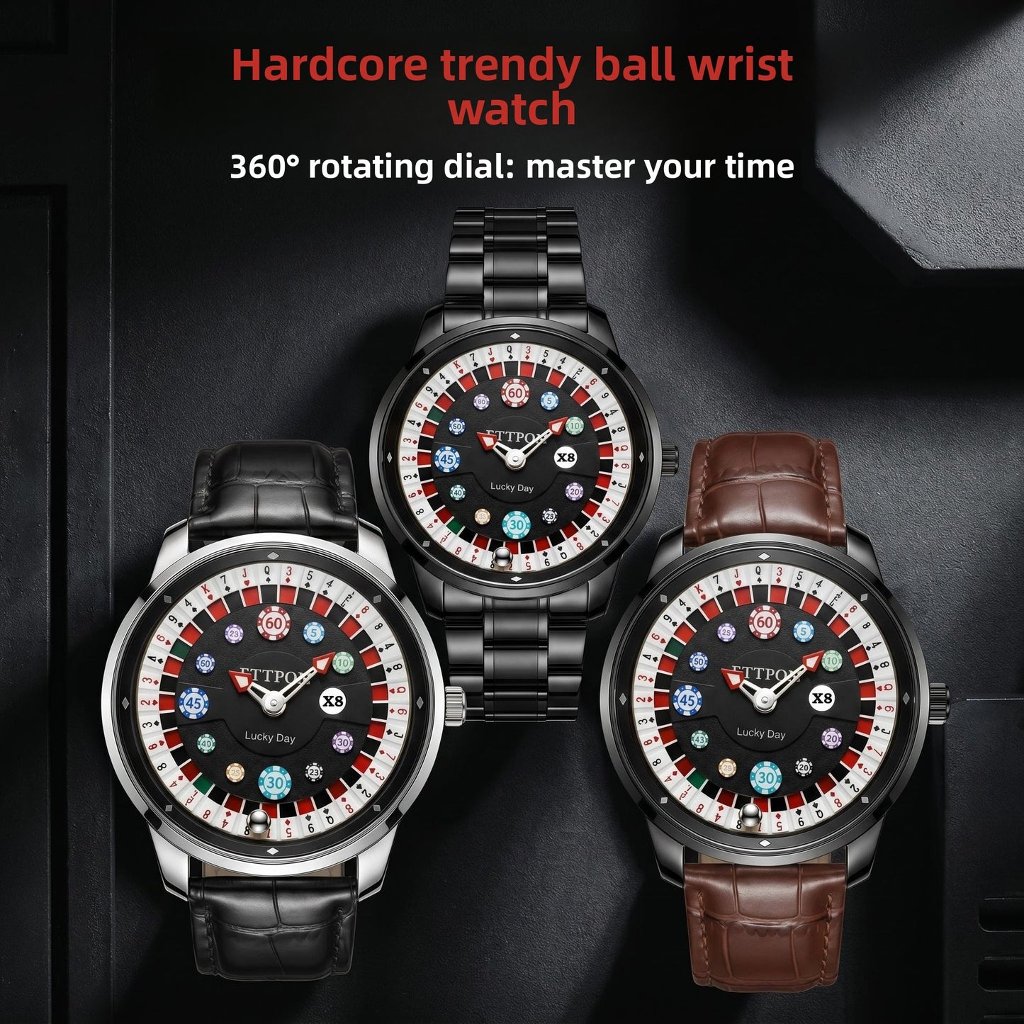Men's Quartz Watch With Genuine Leather Strap And Pin Buckle Featuring Round Dial And Tempered Glass Mirror
