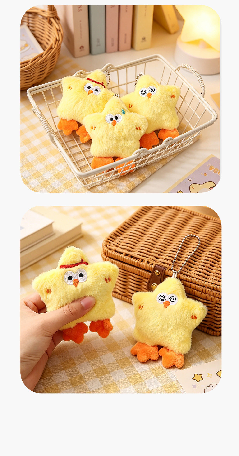 Children's Day Yellow Plush Bag Charm Key Chain, Soft And Cute Accessory For Bags