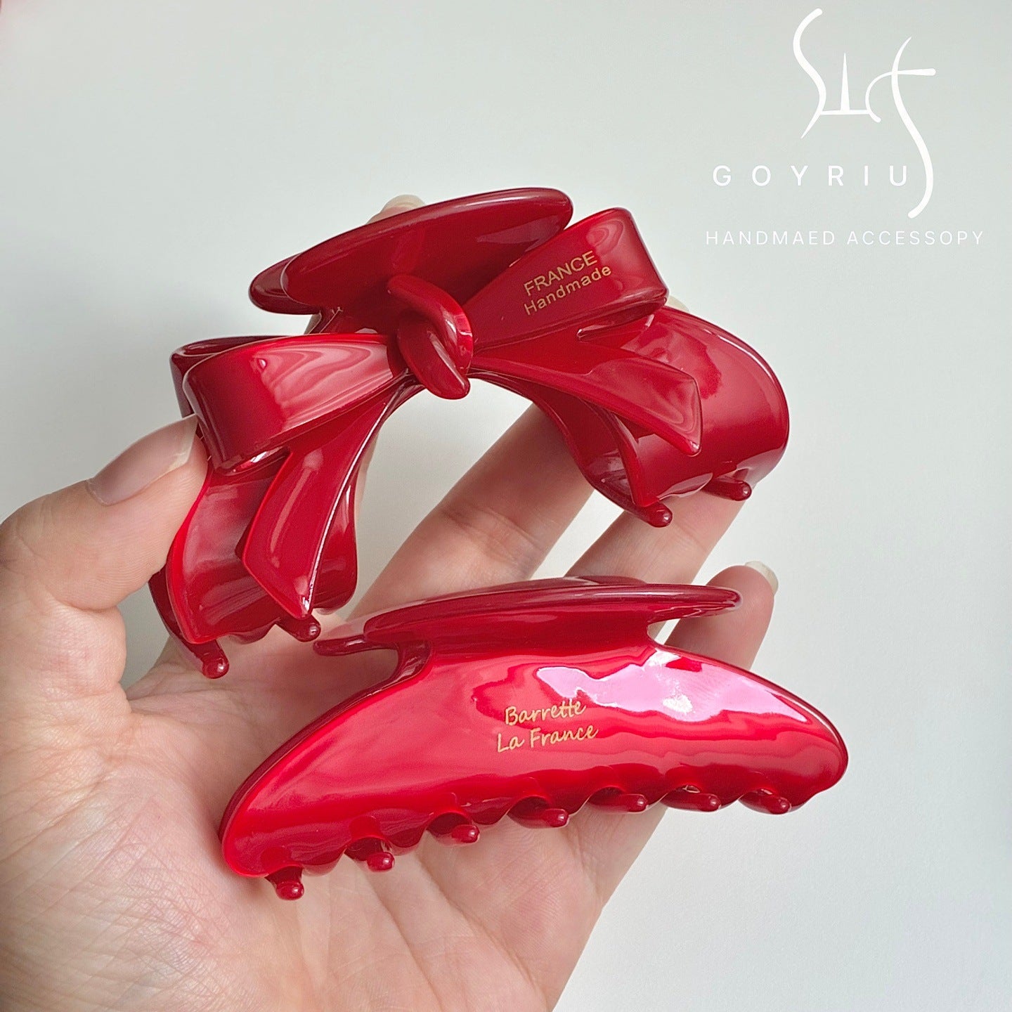French Style Bow Tie Hair Claws For Women In Red, Made Of Acetic Acid Sheets, Perfect For Summer Hairpin