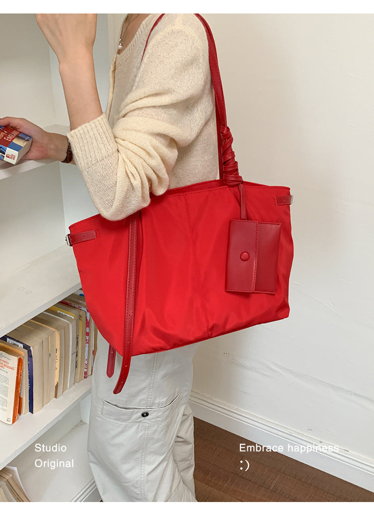 Square PU Leather Tote Bag For Women Featuring Sewing Thread Detail And Single Shoulder Strap, Ideal For Autumn