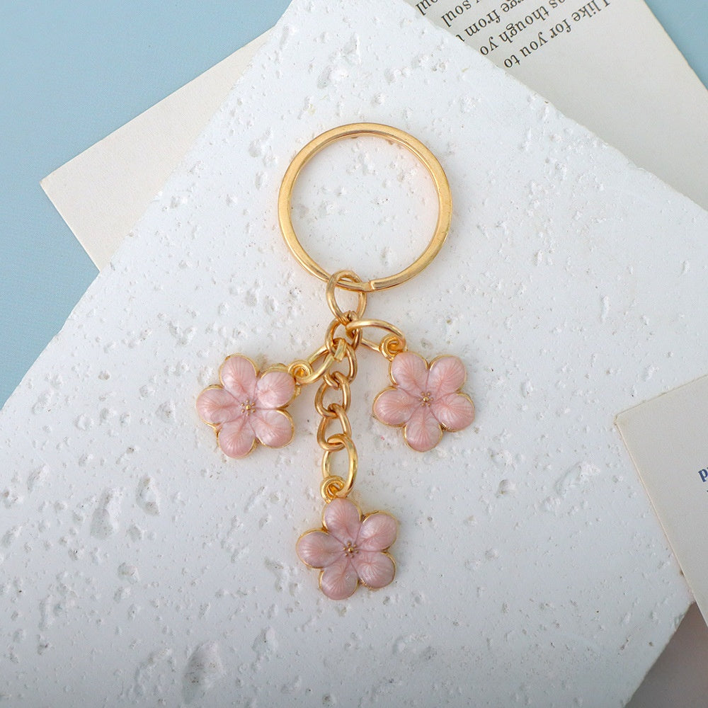 Llaveros De Epoxy Con Patrón De Flores En Zinc, Colgante Lindo Para Decoración