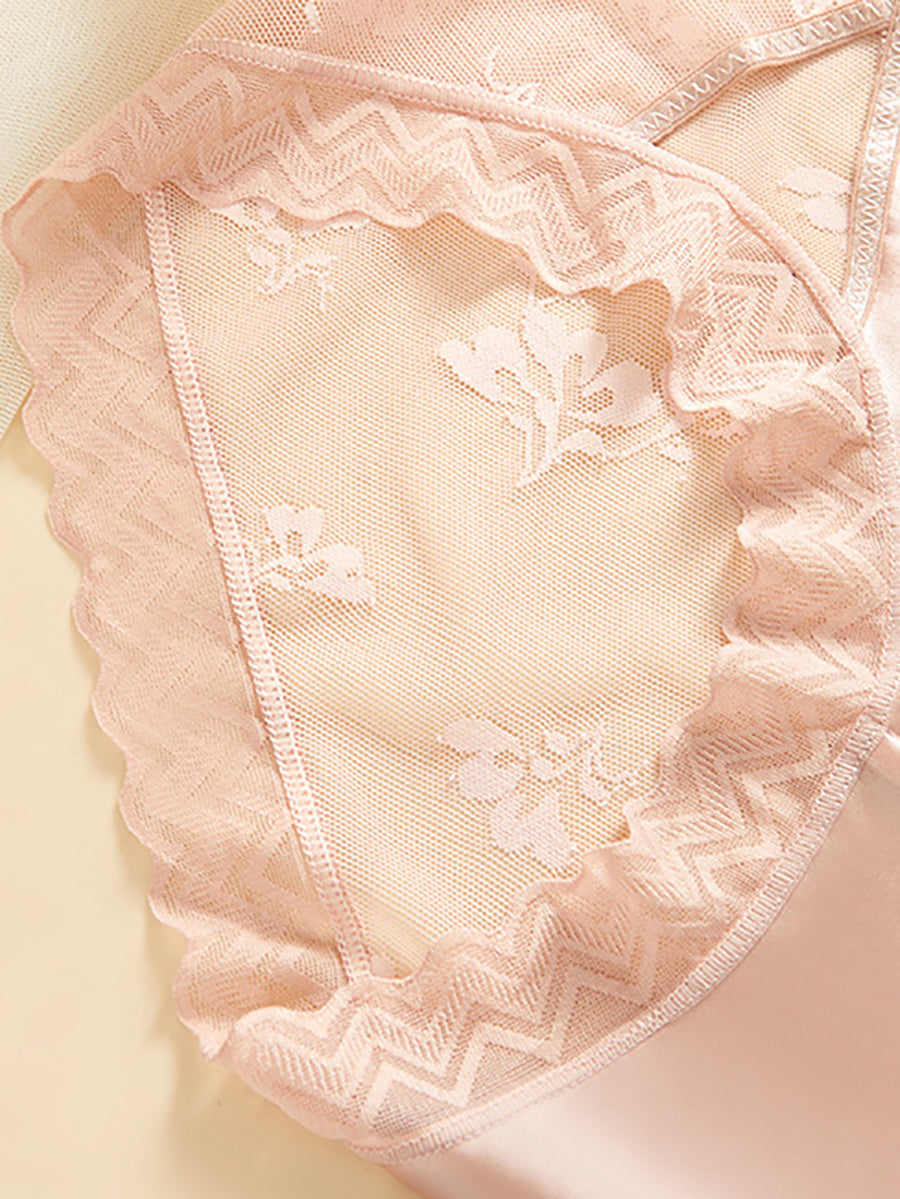 4 Pieces Summer Women Flower Lace Underwear