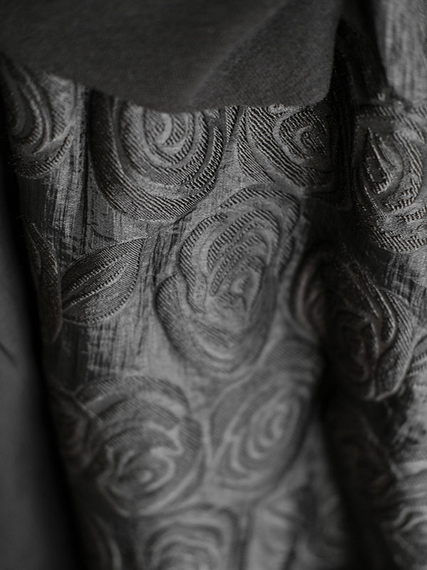 A-Line Loose Double Layered Elasticity Jacquard Solid Color Split-Joint Skirts Bottoms