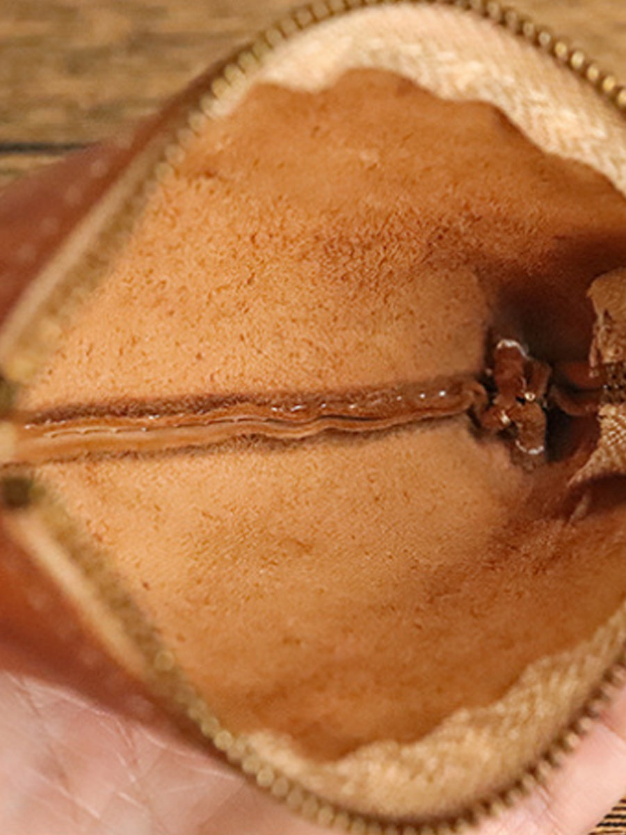 Women Retro Leather Zipper Multifunction Wallet