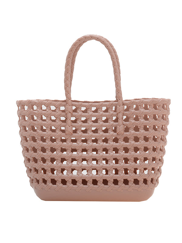Hollow Solid Color Handbags