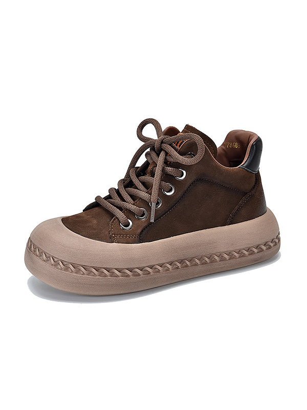 Round-Toe Tied Booties Shoes