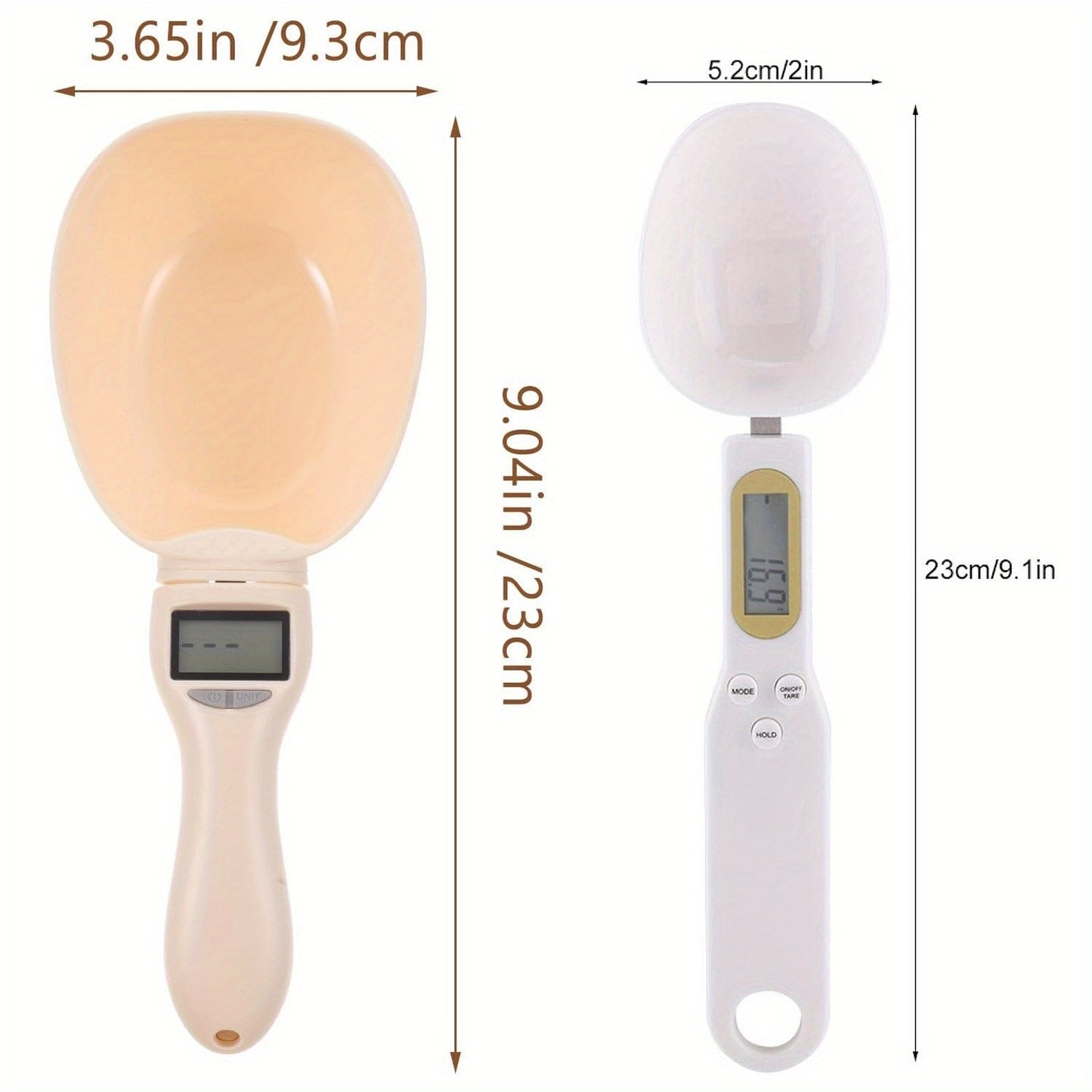 2pcs Multi-Functional Kitchen Spoon Scale - Food Scale, Digital Measuring Spoon, 0, 1g Precision & 800g +500g Capacity, Ergonomic Design For Easy Measuring, Perfect For Meal Prep, Fitness Diets, And Recipe Accuracy