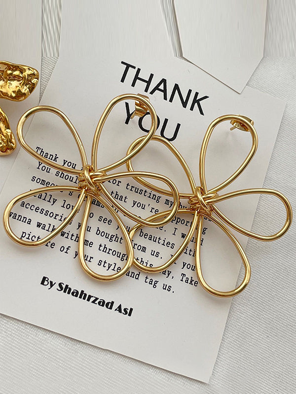 Flower Shape Geometric Earrings Accessories