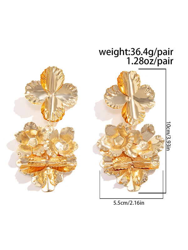 Flower Shape Drop Earrings