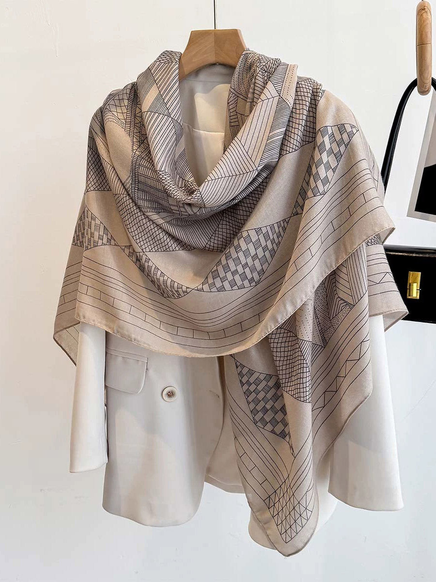 Striped Printed Shawl&Scarf