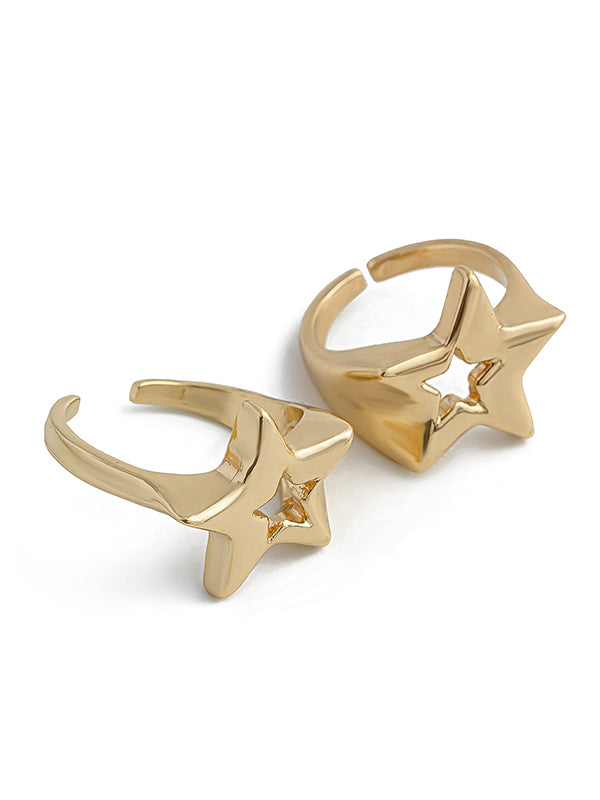 Normcore Adjustable Hollow Star Shape Rings Accessories