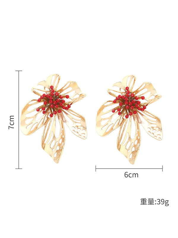 Flower Shape Hollow Drop Earrings