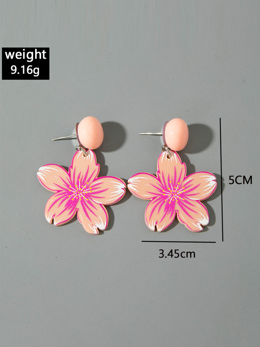 Flower Shape Drop Earrings