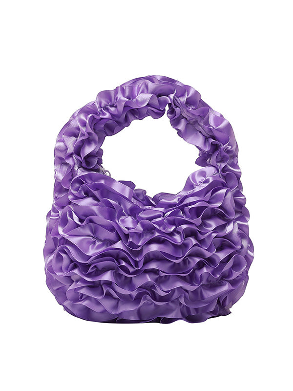 Ruffled Solid Color Mini Bags
