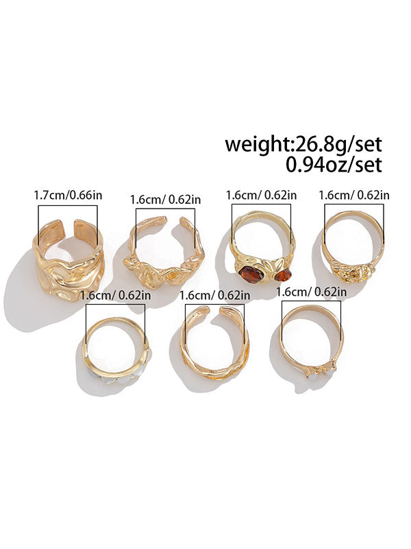 Geometric Rhine Stones Rings Accessories