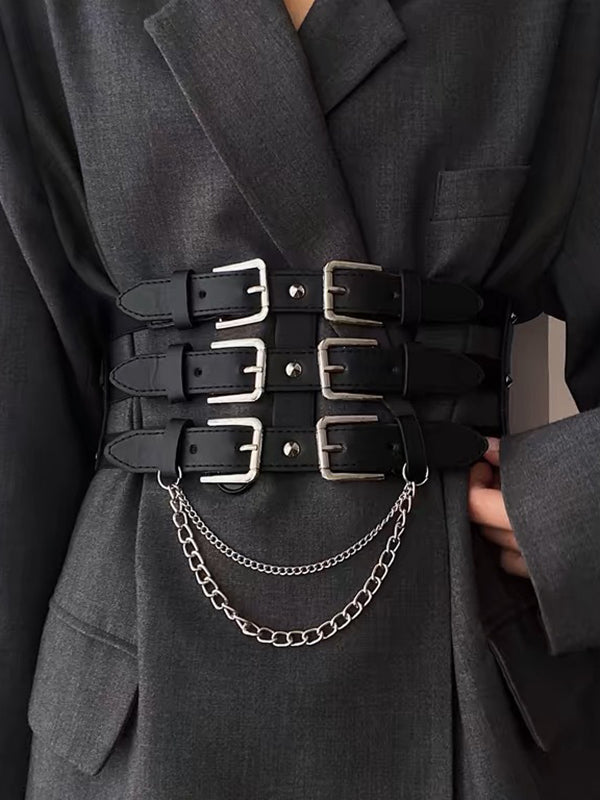 Belt Buckle Chains Split-Joint Waist Belts & Thigh Cuffs