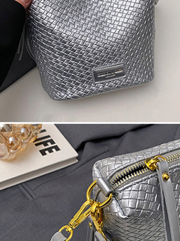 Split-Joint Woven Zipper Bags