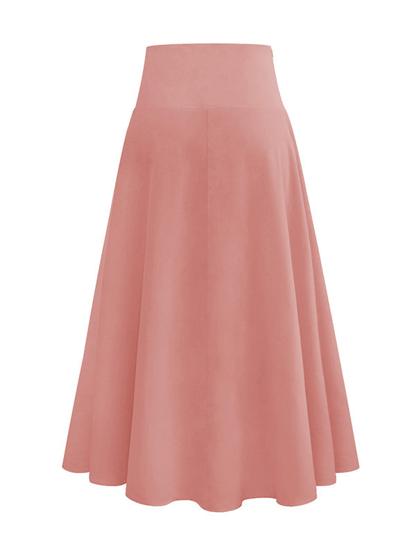 Simple Asymmetric Split-Front Falbala Solid Color Skirts Bottoms