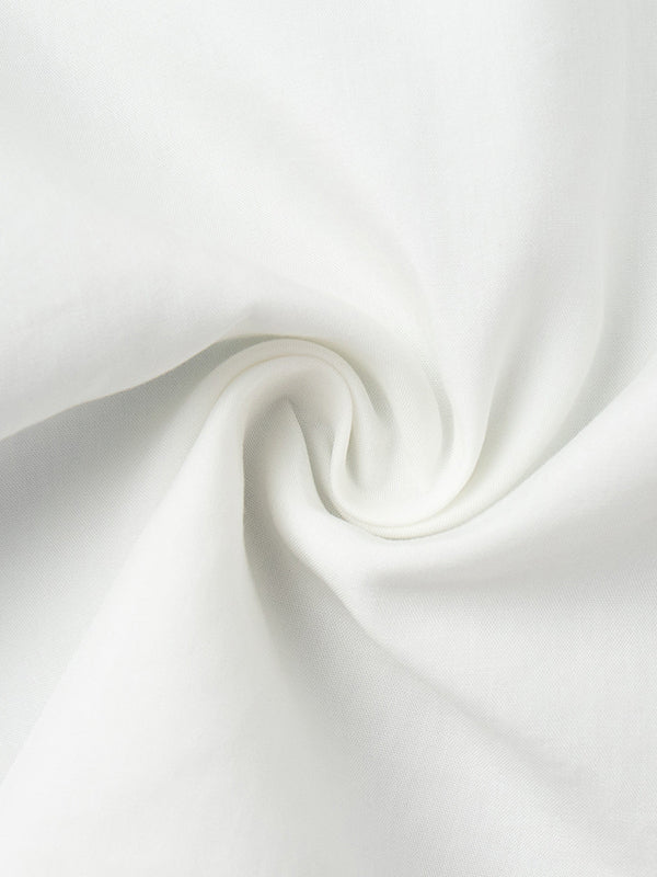 Loose Puff Sleeves Pleated Solid Color Split-Joint Lapel Blouses&Shirts Tops