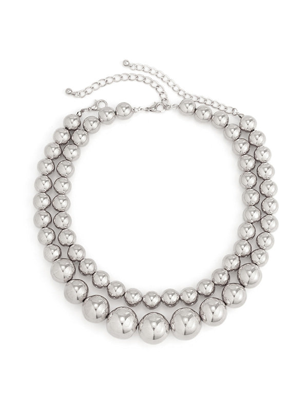 Beaded Contrast Color Dainty Necklace Accessories Two Pieces