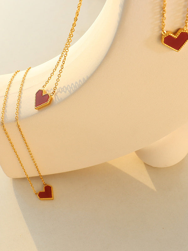 Simple Geometric Heart Shape Necklaces Accessories
