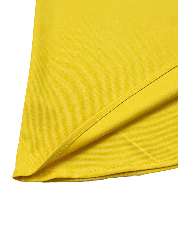 Irregular Clipping Plus Size Belted Solid Color Round-Neck Midi Dresses