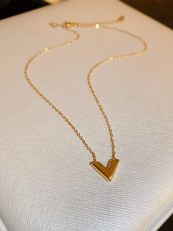 Geometric Solid Color Necklaces Accessories