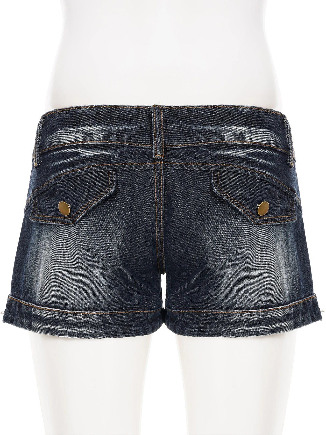 fashion Low Waisted Denim Hottie Shorts Blue Sexy Slim Chic Vintage Streetwear Clothes Retro Summer All-match Bottoms
