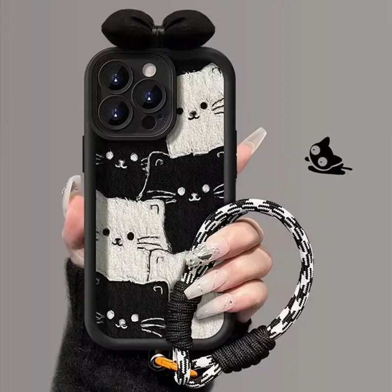 Cute Cat Lanyard Case For Huawei Honor 400 Pro Magic 7 Lite 6 5 Pro 5G 300 200 90 8X X9 Y7A X7 70 Y9 Prime 2019 Y9S Nova 9 SE