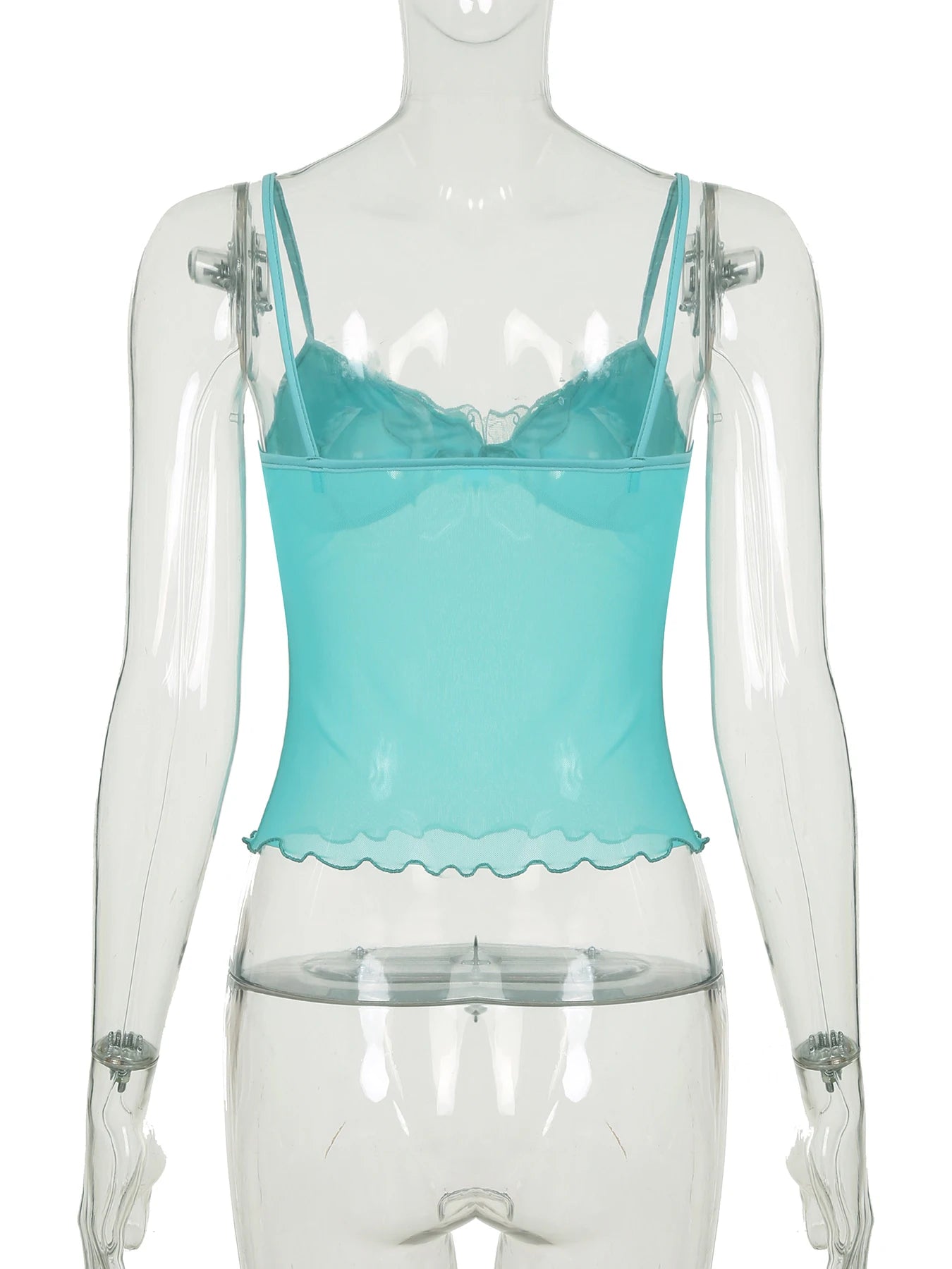 fashionButterfly Mesh Sexy Backless Camisole Solid Halter Vintage Chic Streetwear Slim Tops Hottie Sleeveless Bustiers