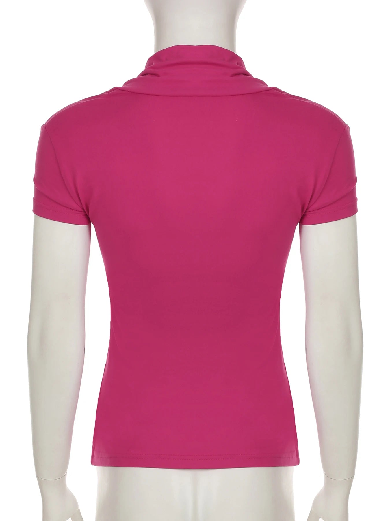 fashion Floral Print Fold Short Sleeved Tops Vintage Retro Bodycon Elastic Streetwear 90s Shirts Casual All-match Tees