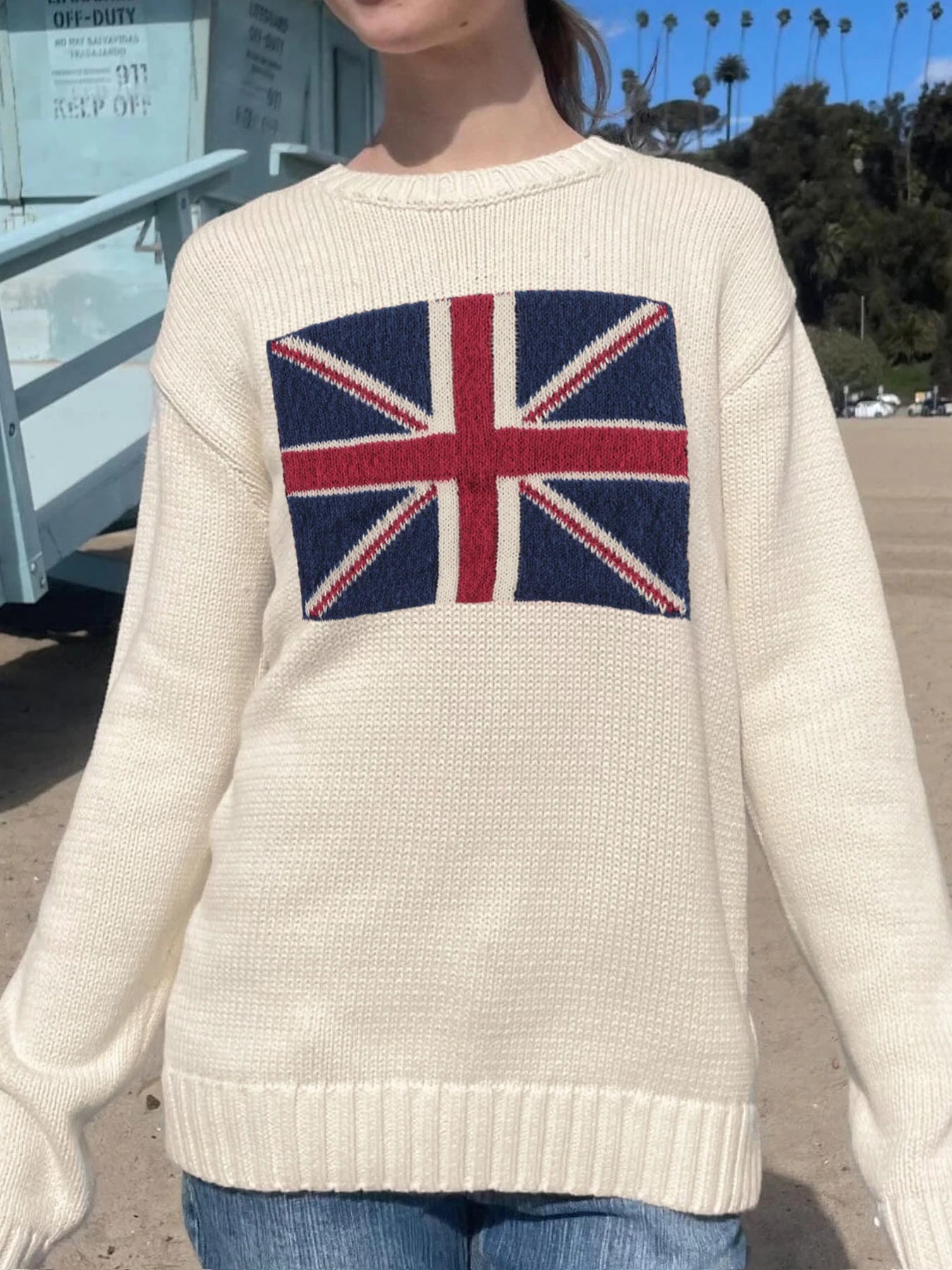 fashion Graphic Patchwork Knitted Sweaters Y2K Crewneck Fashion Loose Crochet Tops Autumn Vintage Casual Cute Pullovers