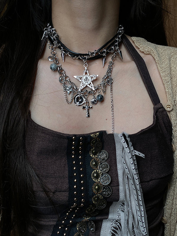 Chains Star Shape Tasseled Necklaces Accessories