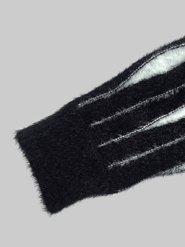 Long Sleeves Contrast Color High-Neck Sweater Tops