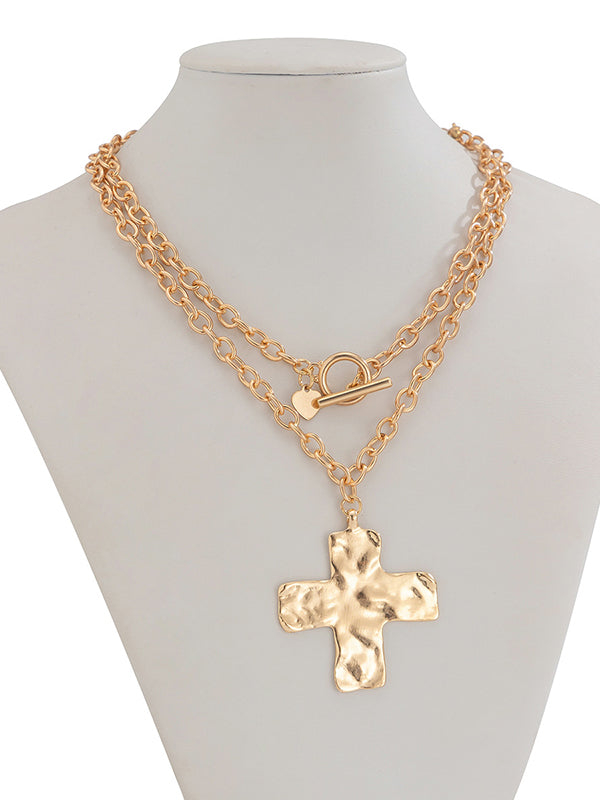Normcore Chains Double Layered Geometric Necklaces Accessories