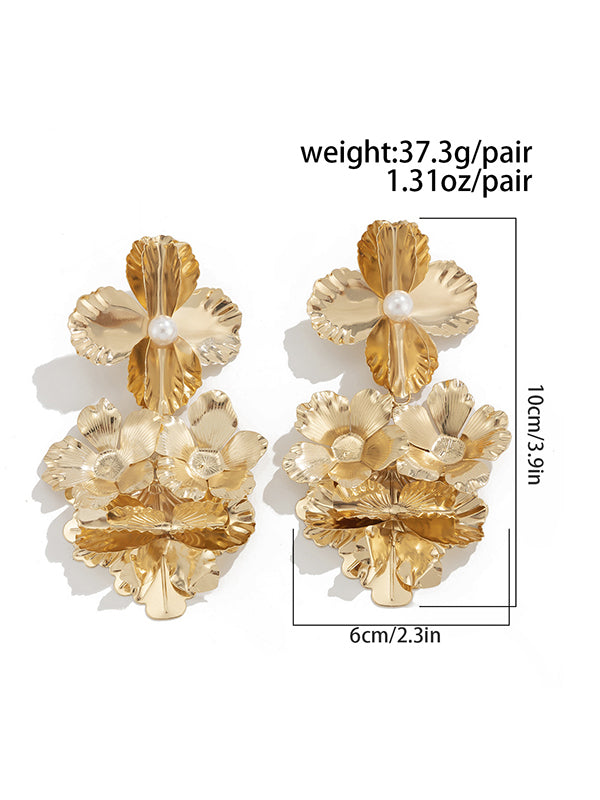 Flower Shape Drop Earrings