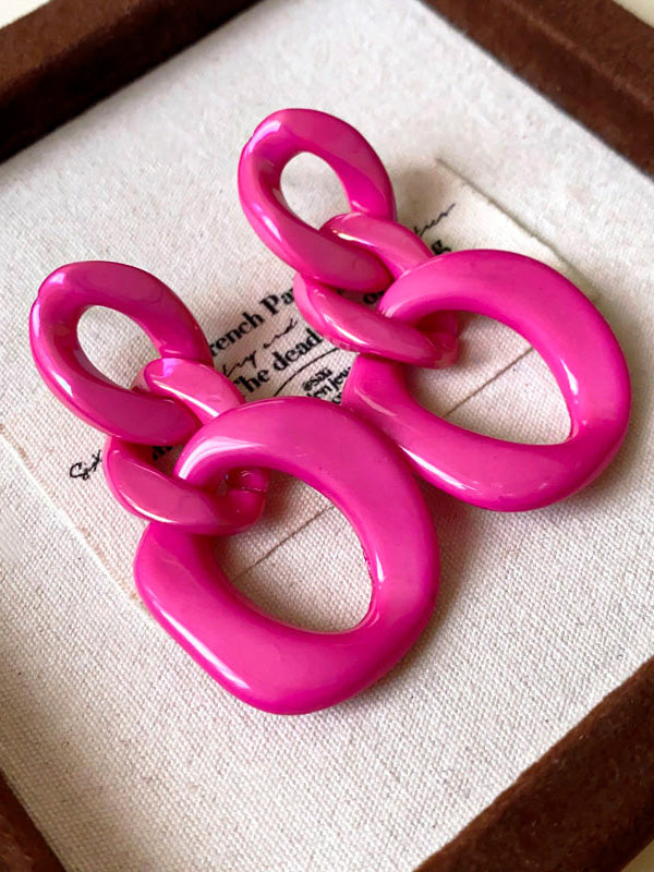 Geometric Solid Color Drop Earrings