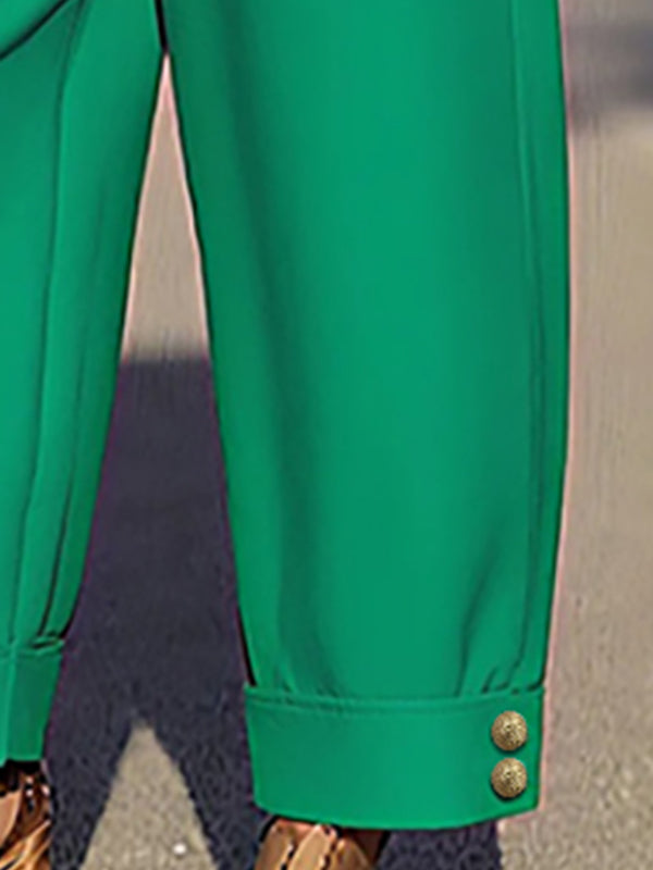 High Waisted Wide Leg Pleated Split-Joint Pants Trousers