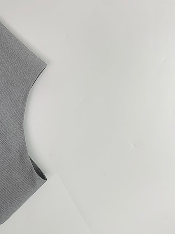 Sleeveless Solid Color Stand Collar Vest Top