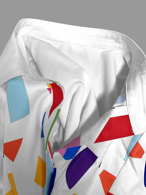 A-Line Half Sleeves Contrast Color Stand Collar Mini Dresses