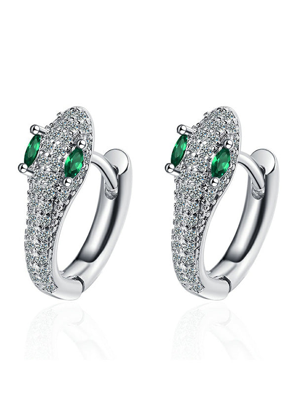 Original Rhinestone Snake Shape Earrings