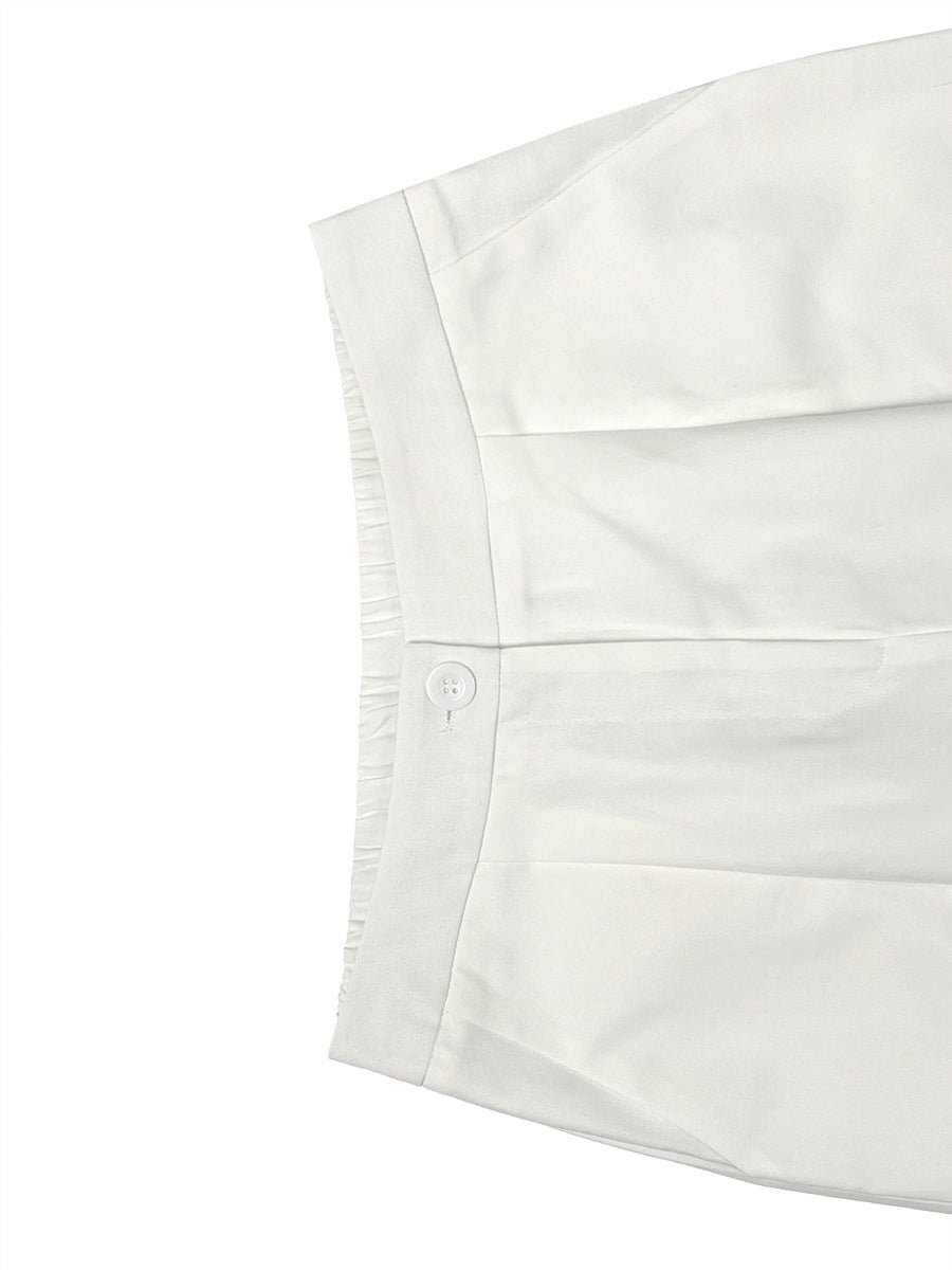 High Waisted Loose Pockets Solid Color Pants Trousers
