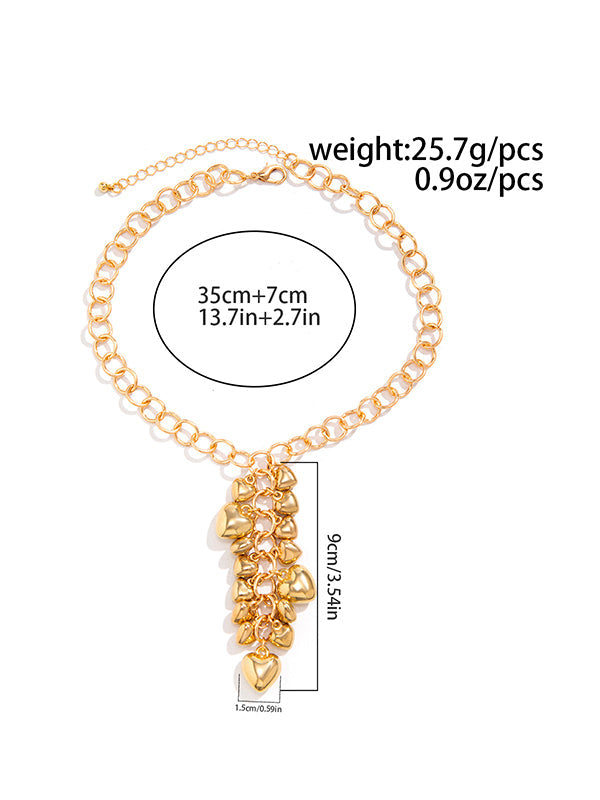 Chains Geometric Heart Shape Necklaces Accessories