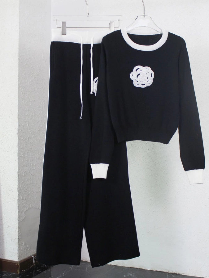 Holiday Women's Vacation Simple Style Flower Cotton Polyester Pants Sets Pants Sets