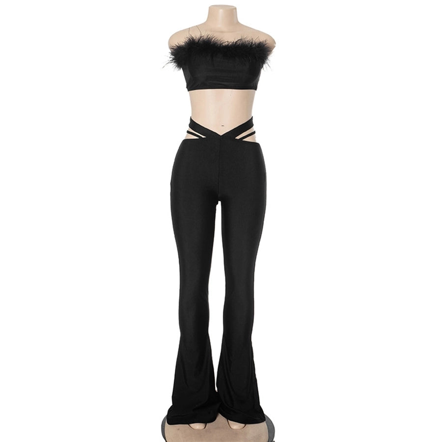 Daily Women's Streetwear Solid Color Spandex Polyester Pants Sets Pants Sets