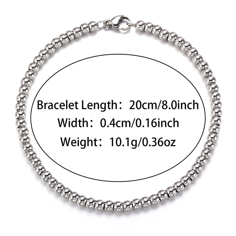 Casual Circle 304 Stainless Steel 18K Gold Plated ball chain Bracelets In Bulk Stainless Steel Bracelets