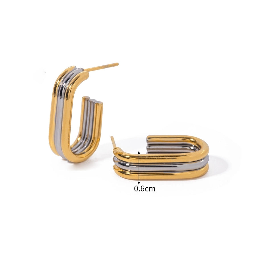 1 Pair IG Style Basic Commute Geometric Solid Color 304 Stainless Steel 18K Gold Plated Earrings